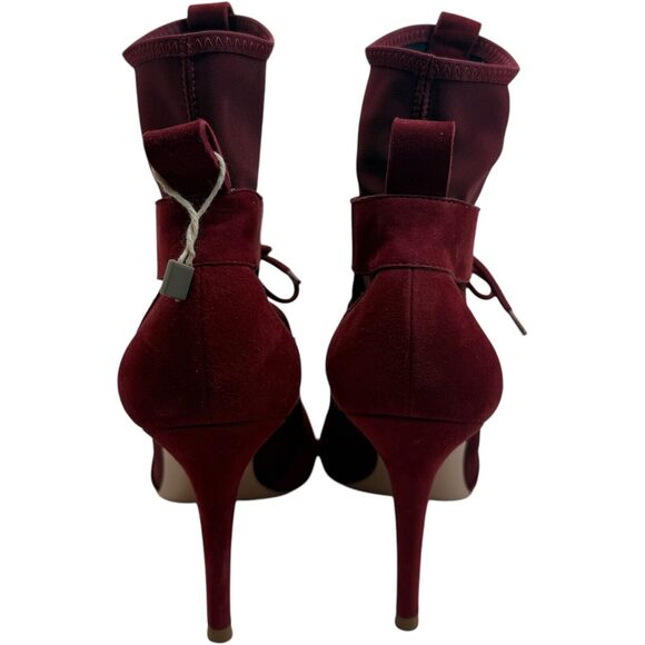 GIANVITO ROSSI Jenna Suede Paneled Stretch Knit Sock Boots In Brick Size 37 - Picture 9 of 14